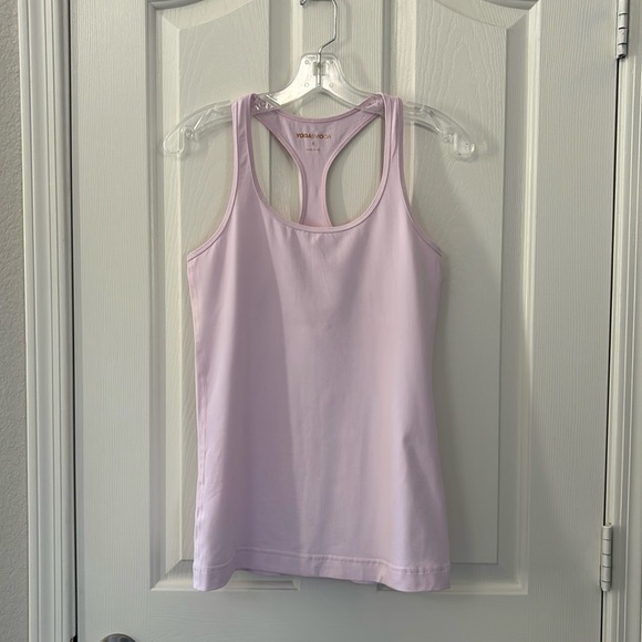 Yogasmoga Light Pink Racerback Tank Top Size 8 - Picture 2 of 11